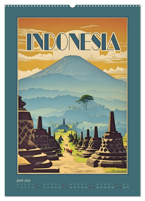 Exotic Travel Poster - nostalgische Abenteuerreisen um die Welt (CALVENDO Wandkalender 2026)