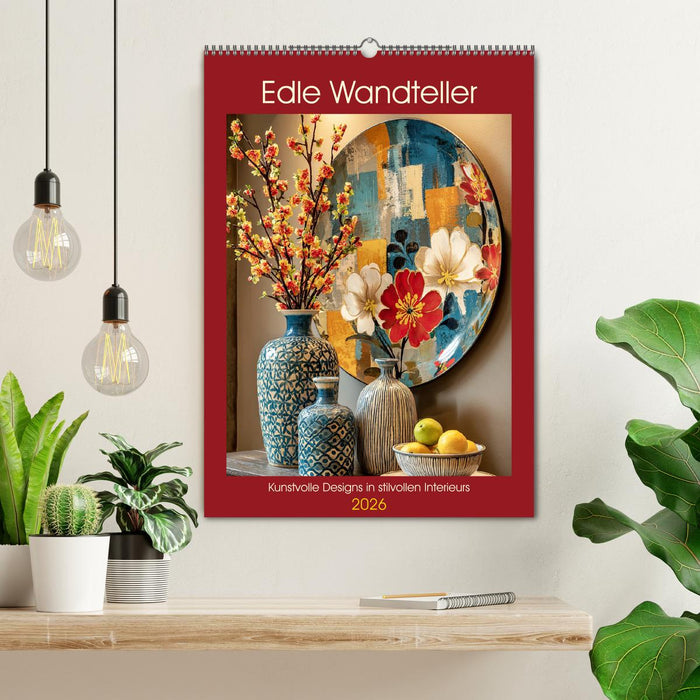 Edle Wandteller. Kunstvolle Designs in stilvollen Interieurs (CALVENDO Wandkalender 2026)