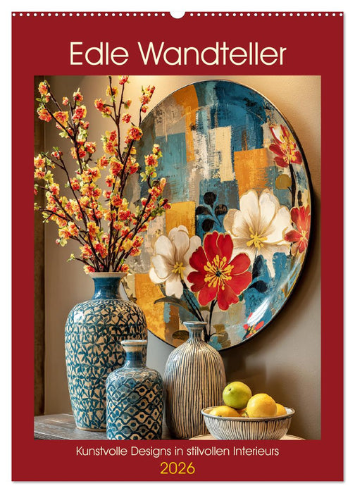 Edle Wandteller. Kunstvolle Designs in stilvollen Interieurs (CALVENDO Wandkalender 2026)