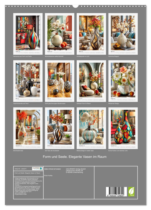 Form und Seele. Elegante Vasen im Raum (CALVENDO Premium Wandkalender 2026)