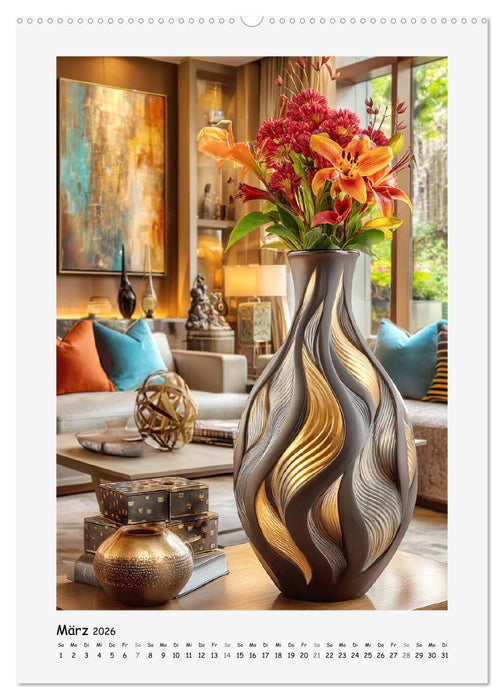 Form und Seele. Elegante Vasen im Raum (CALVENDO Premium Wandkalender 2026)