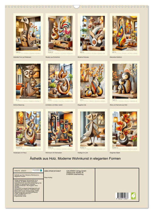 Ästhetik aus Holz. Moderne Wohnkunst in eleganten Formen (CALVENDO Wandkalender 2026)