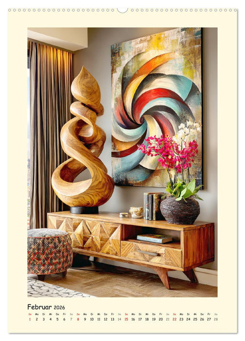 Ästhetik aus Holz. Moderne Wohnkunst in eleganten Formen (CALVENDO Wandkalender 2026)