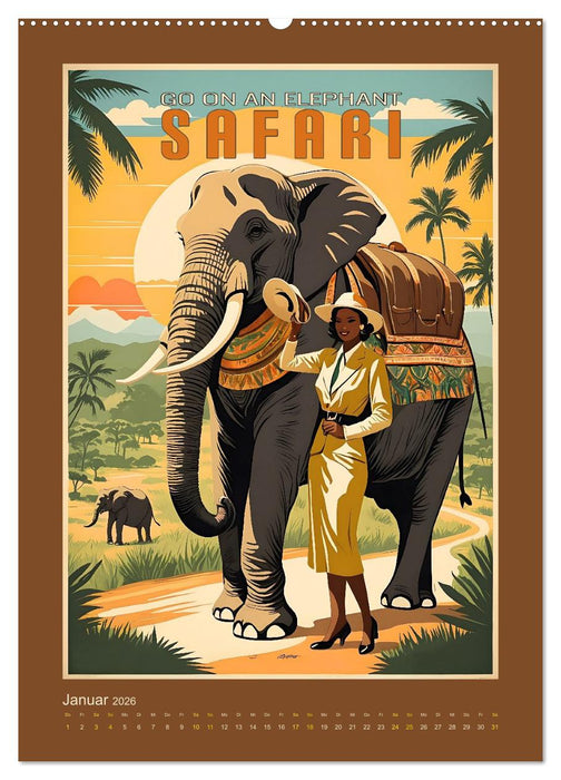 Exotic Travel Poster - nostalgische Abenteuerreisen um die Welt (CALVENDO Premium Wandkalender 2026)