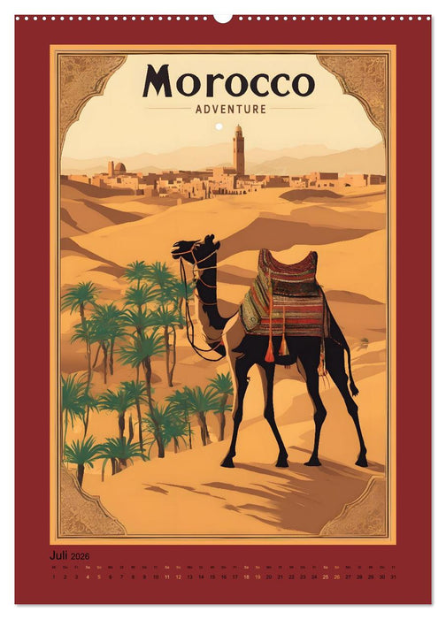 Exotic Travel Poster - nostalgische Abenteuerreisen um die Welt (CALVENDO Premium Wandkalender 2026)