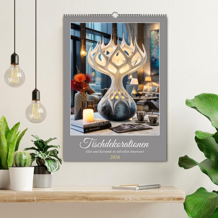 Tischdekorationen. Glas und Keramik in stilvollen Interieurs (CALVENDO Wandkalender 2026)