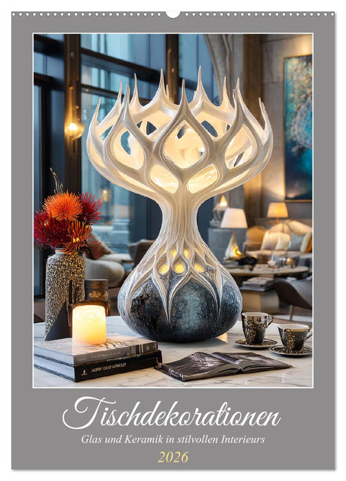 Tischdekorationen. Glas und Keramik in stilvollen Interieurs (CALVENDO Wandkalender 2026)