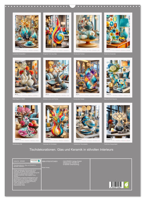 Tischdekorationen. Glas und Keramik in stilvollen Interieurs (CALVENDO Wandkalender 2026)