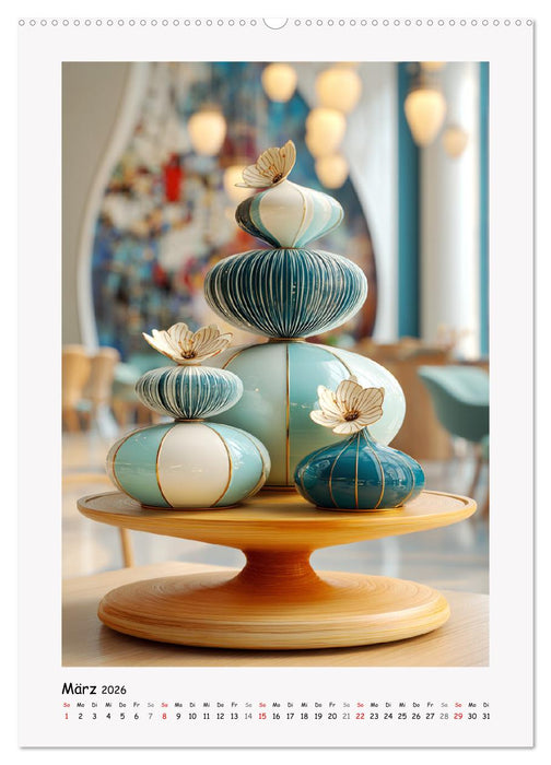 Tischdekorationen. Glas und Keramik in stilvollen Interieurs (CALVENDO Wandkalender 2026)