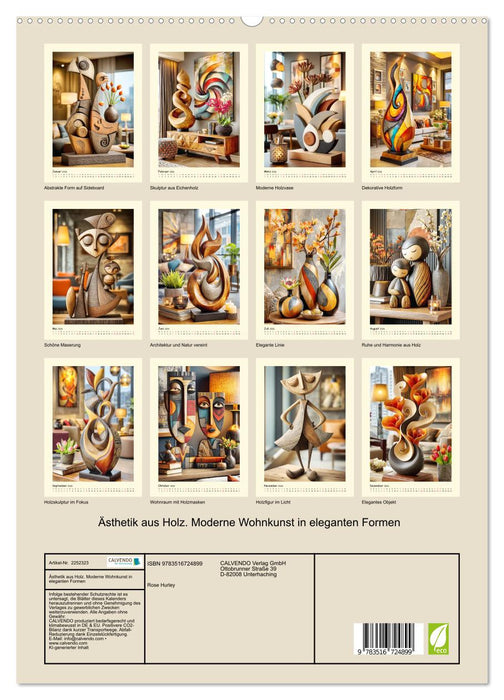 Ästhetik aus Holz. Moderne Wohnkunst in eleganten Formen (CALVENDO Premium Wandkalender 2026)
