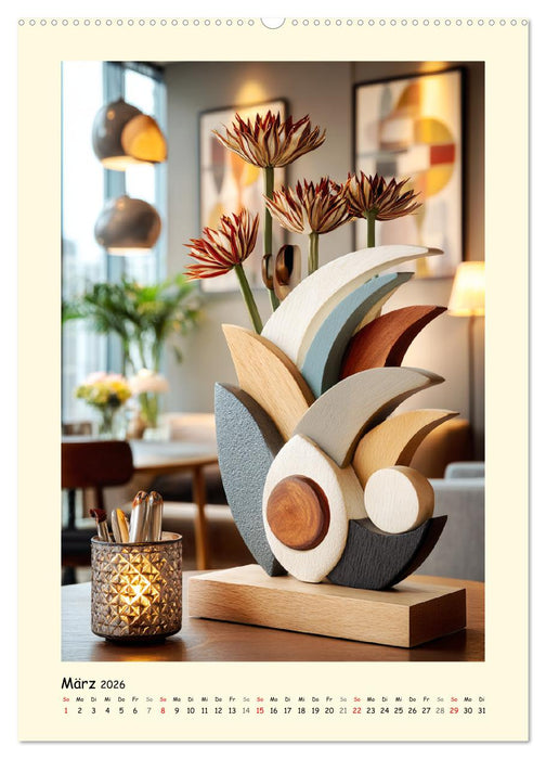 Ästhetik aus Holz. Moderne Wohnkunst in eleganten Formen (CALVENDO Premium Wandkalender 2026)