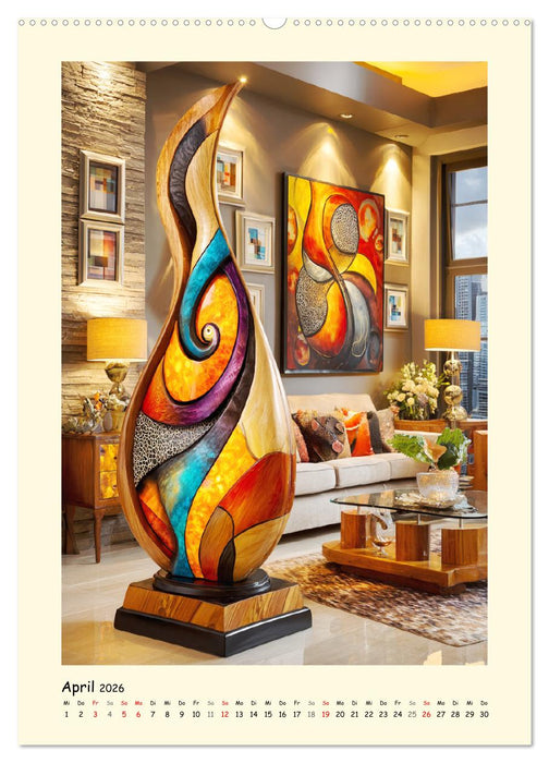 Ästhetik aus Holz. Moderne Wohnkunst in eleganten Formen (CALVENDO Premium Wandkalender 2026)