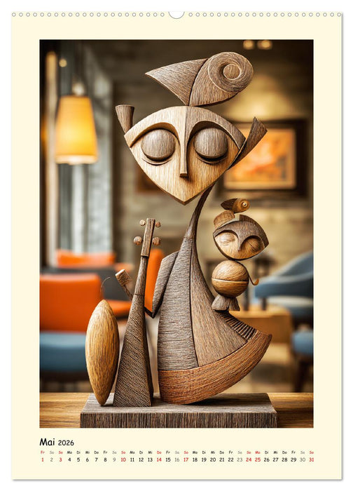 Ästhetik aus Holz. Moderne Wohnkunst in eleganten Formen (CALVENDO Premium Wandkalender 2026)