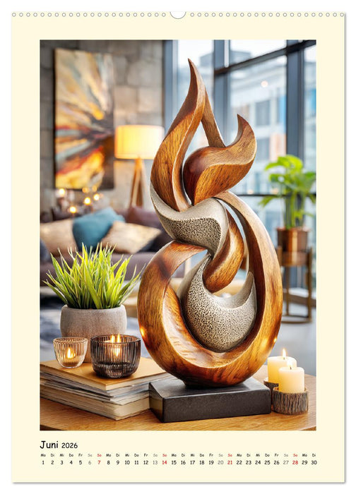 Ästhetik aus Holz. Moderne Wohnkunst in eleganten Formen (CALVENDO Premium Wandkalender 2026)