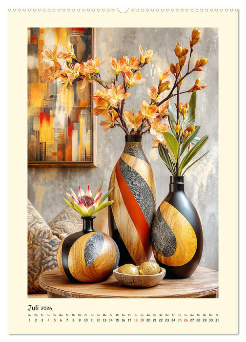 Ästhetik aus Holz. Moderne Wohnkunst in eleganten Formen (CALVENDO Premium Wandkalender 2026)