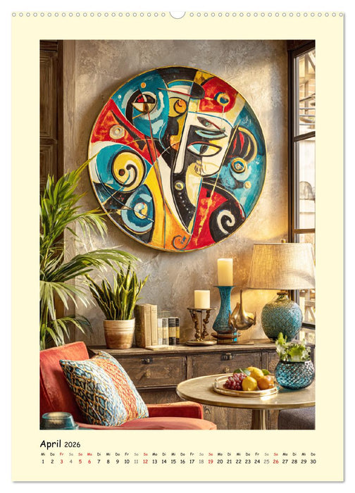 Edle Wandteller. Kunstvolle Designs in stilvollen Interieurs (CALVENDO Premium Wandkalender 2026)