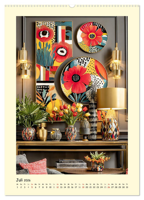 Edle Wandteller. Kunstvolle Designs in stilvollen Interieurs (CALVENDO Premium Wandkalender 2026)