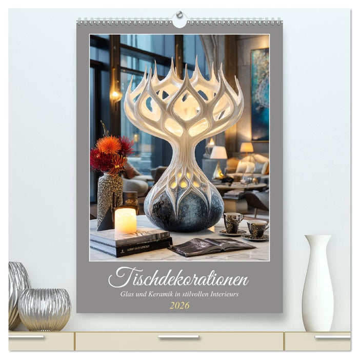 Tischdekorationen. Glas und Keramik in stilvollen Interieurs (CALVENDO Premium Wandkalender 2026)