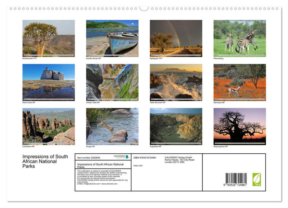 Impressions of South African National Parks (CALVENDO Premium-Calendar 2026)