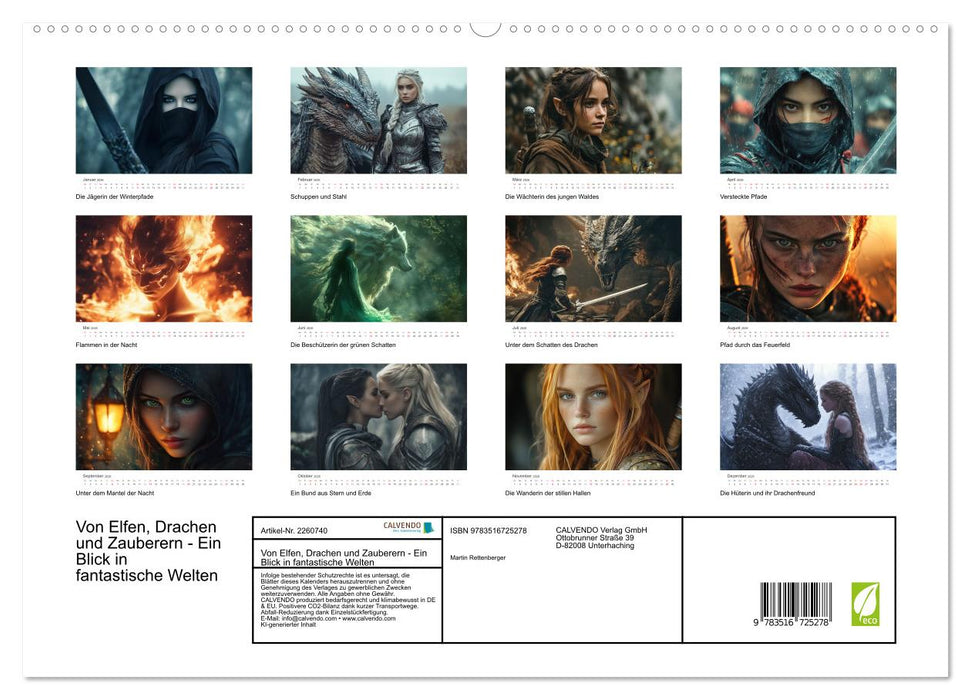 Von Elfen, Drachen und Zauberern - Ein Blick in fantastische Welten (CALVENDO Premium Wandkalender 2026)