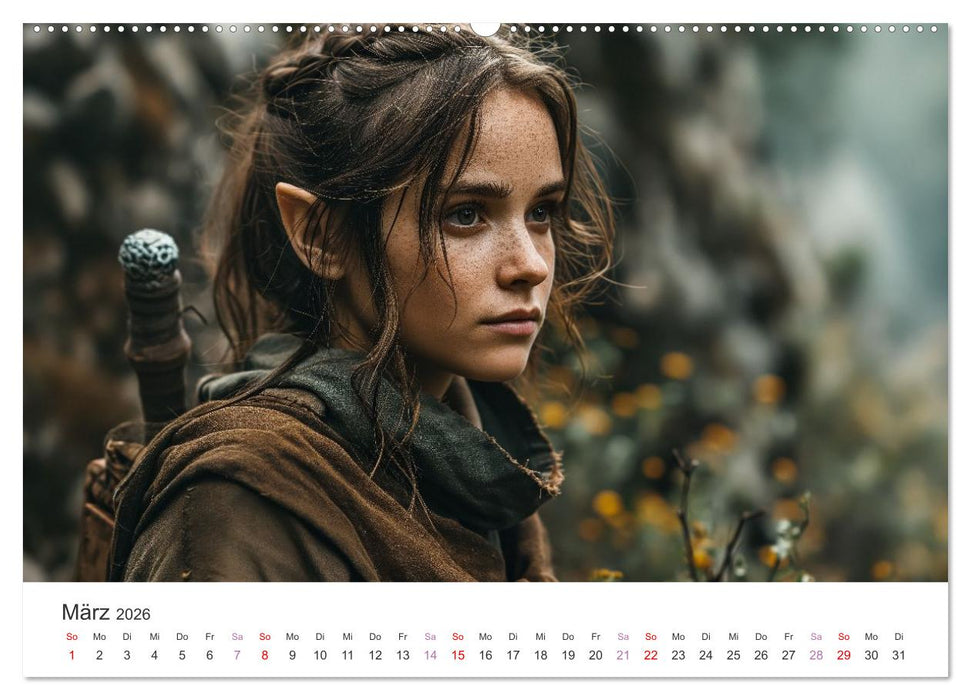 Von Elfen, Drachen und Zauberern - Ein Blick in fantastische Welten (CALVENDO Premium Wandkalender 2026)