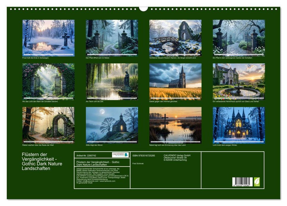 Flüstern der Vergänglichkeit - Gothic Dark Nature Landschaften (CALVENDO Wandkalender 2026)