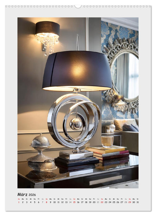 Lichtmomente. Elegante Tischlampen im modernen Wohnambiente (CALVENDO Wandkalender 2026)