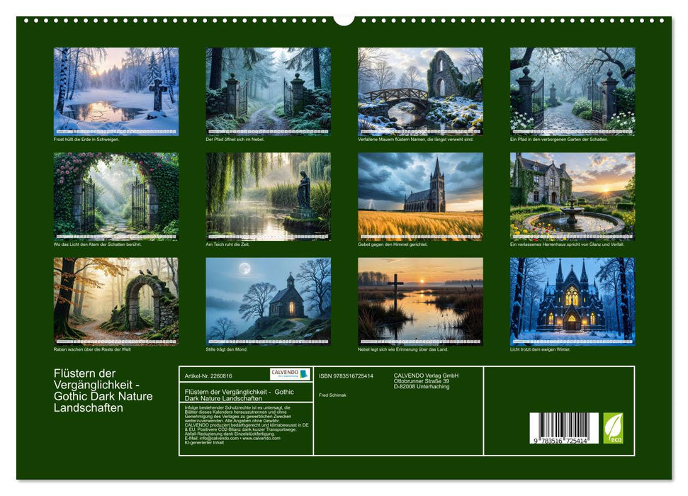 Flüstern der Vergänglichkeit - Gothic Dark Nature Landschaften (CALVENDO Premium Wandkalender 2026)