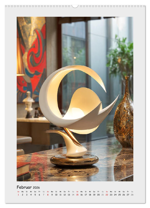 Lichtmomente. Elegante Tischlampen im modernen Wohnambiente (CALVENDO Premium Wandkalender 2026)