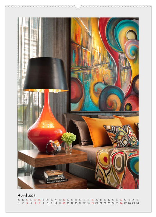 Lichtmomente. Elegante Tischlampen im modernen Wohnambiente (CALVENDO Premium Wandkalender 2026)