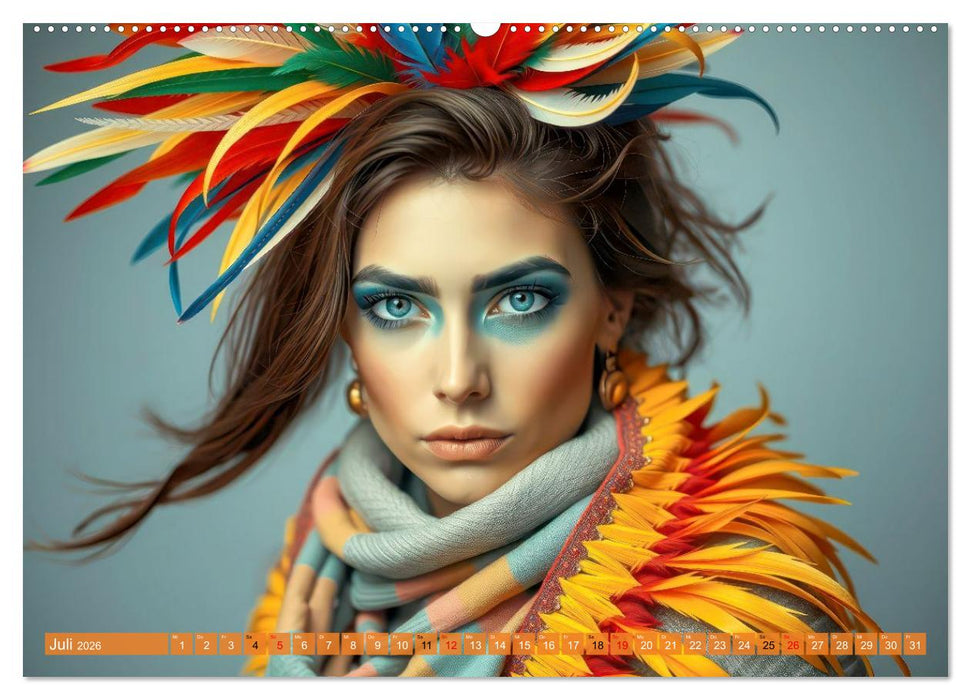 Farbenfrohe Portraits (CALVENDO Premium Wandkalender 2026)