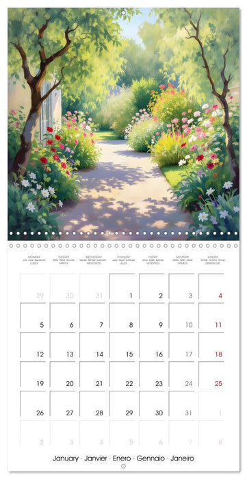 Paysages et jardins – Aquarelles impressionnistes (CALVENDO Calendrier mensuel 2026)