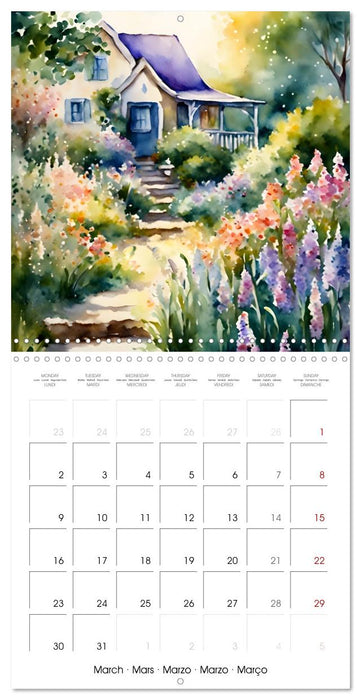 Paysages et jardins – Aquarelles impressionnistes (CALVENDO Calendrier mensuel 2026)
