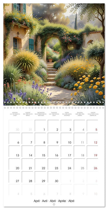Paysages et jardins – Aquarelles impressionnistes (CALVENDO Calendrier mensuel 2026)