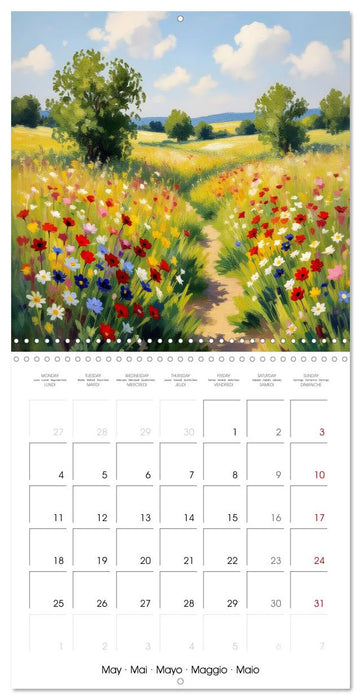 Paysages et jardins – Aquarelles impressionnistes (CALVENDO Calendrier mensuel 2026)