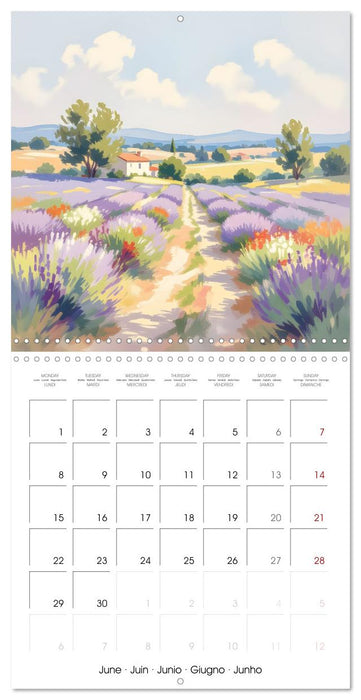 Paysages et jardins – Aquarelles impressionnistes (CALVENDO Calendrier mensuel 2026)