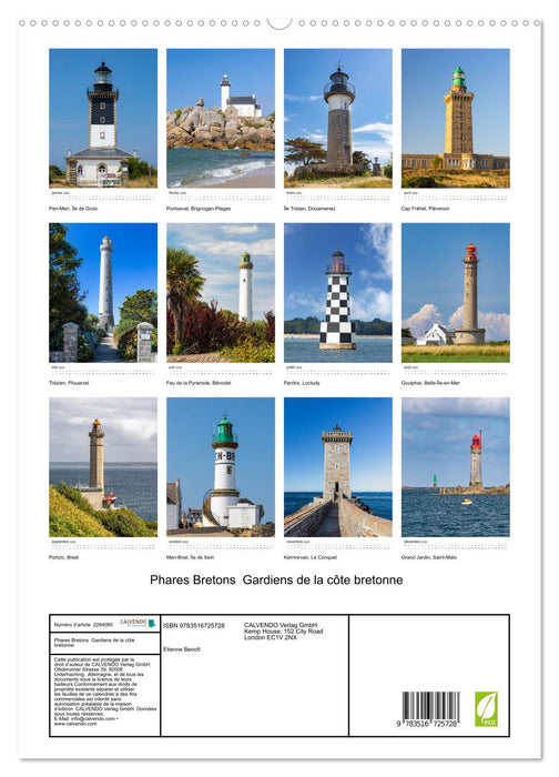Phares Bretons Gardiens de la côte bretonne (CALVENDO Calendrier supérieur 2026)