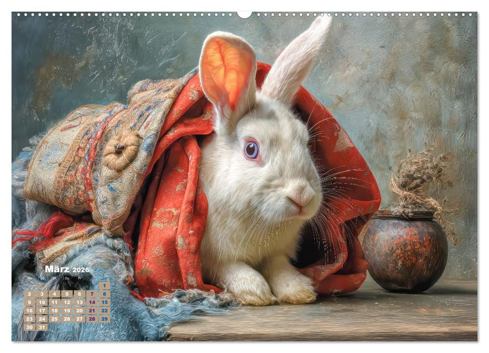 Kaninchenportraits – Szenen voller Charme (CALVENDO Premium Wandkalender 2026)