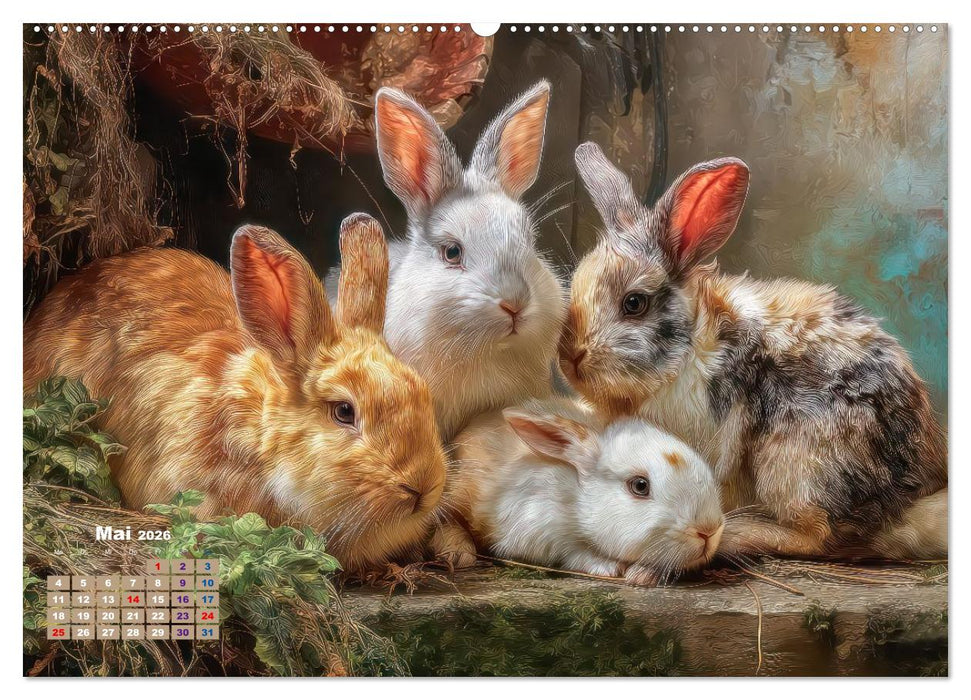 Kaninchenportraits – Szenen voller Charme (CALVENDO Premium Wandkalender 2026)