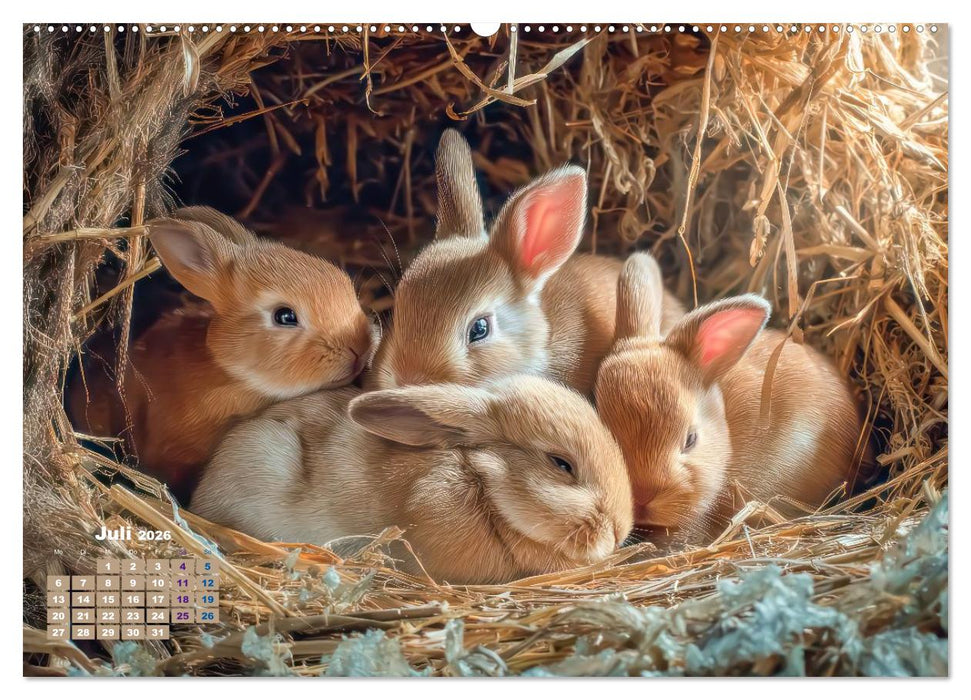 Kaninchenportraits – Szenen voller Charme (CALVENDO Premium Wandkalender 2026)