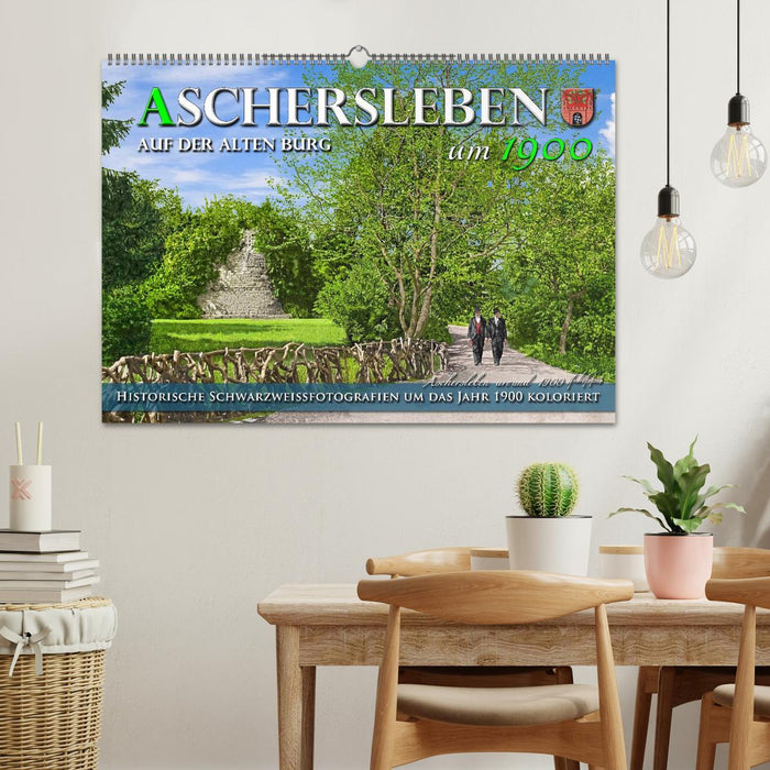 Aschersleben um 1900 – Auf der alten Burg - Kolorierte Schwarzweißfotos (CALVENDO Wandkalender 2026)