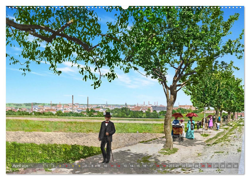 Aschersleben um 1900 – Auf der alten Burg - Kolorierte Schwarzweißfotos (CALVENDO Wandkalender 2026)