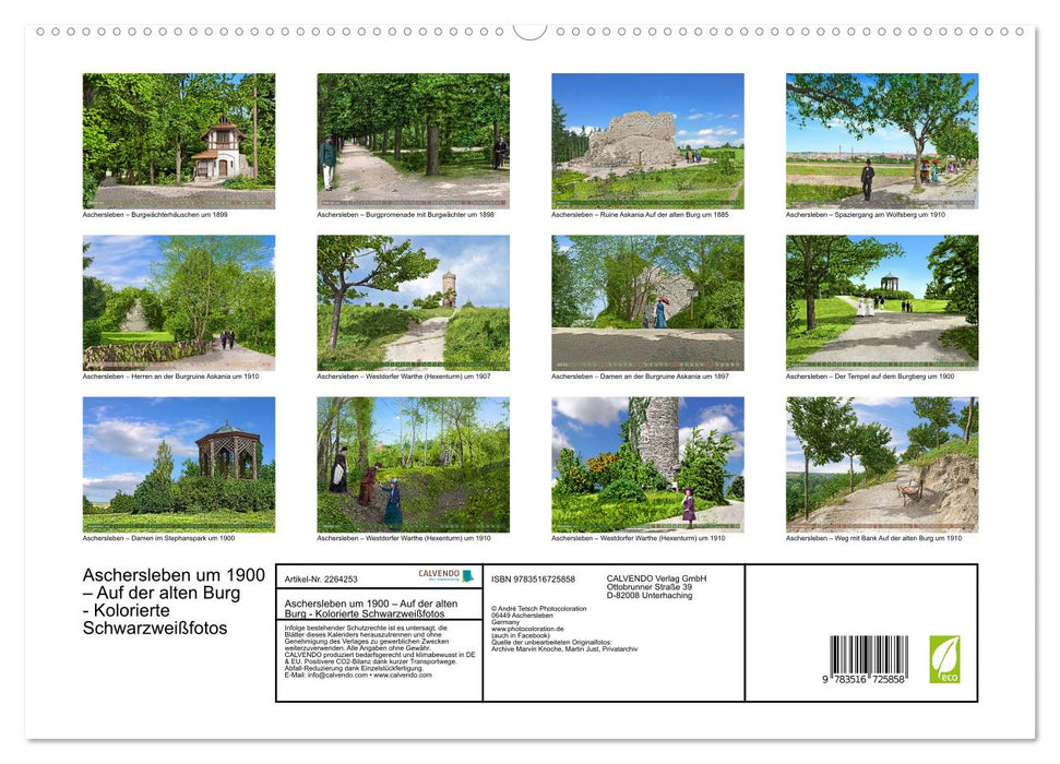 Aschersleben um 1900 – Auf der alten Burg - Kolorierte Schwarzweißfotos (CALVENDO Premium Wandkalender 2026)