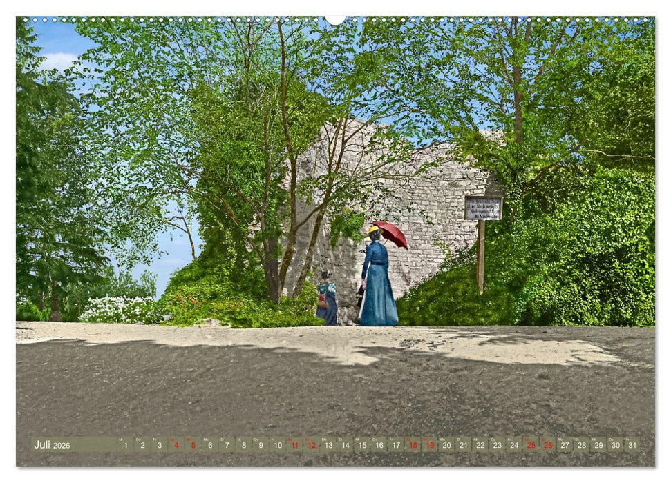 Aschersleben um 1900 – Auf der alten Burg - Kolorierte Schwarzweißfotos (CALVENDO Premium Wandkalender 2026)