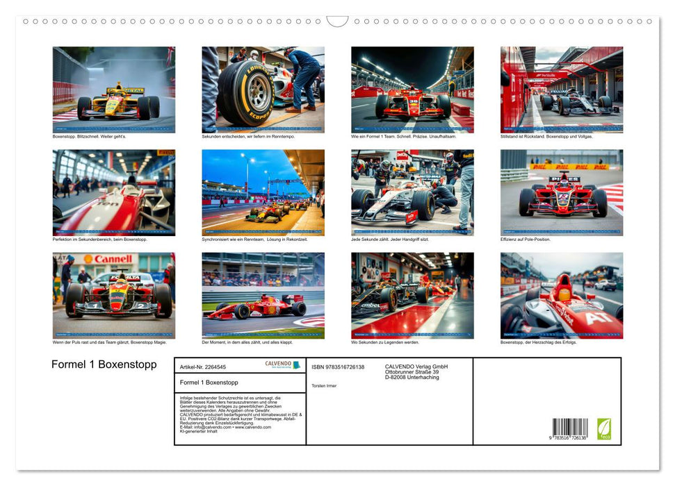 Formel 1 Boxenstopp (CALVENDO Wandkalender 2026)