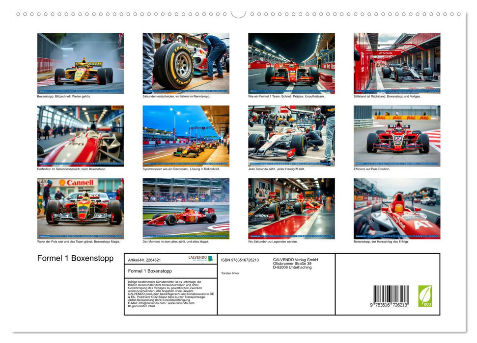 Formel 1 Boxenstopp (CALVENDO Premium Wandkalender 2026)