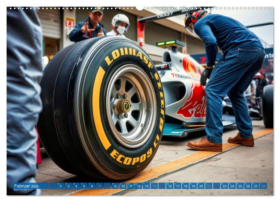 Formel 1 Boxenstopp (CALVENDO Premium Wandkalender 2026)