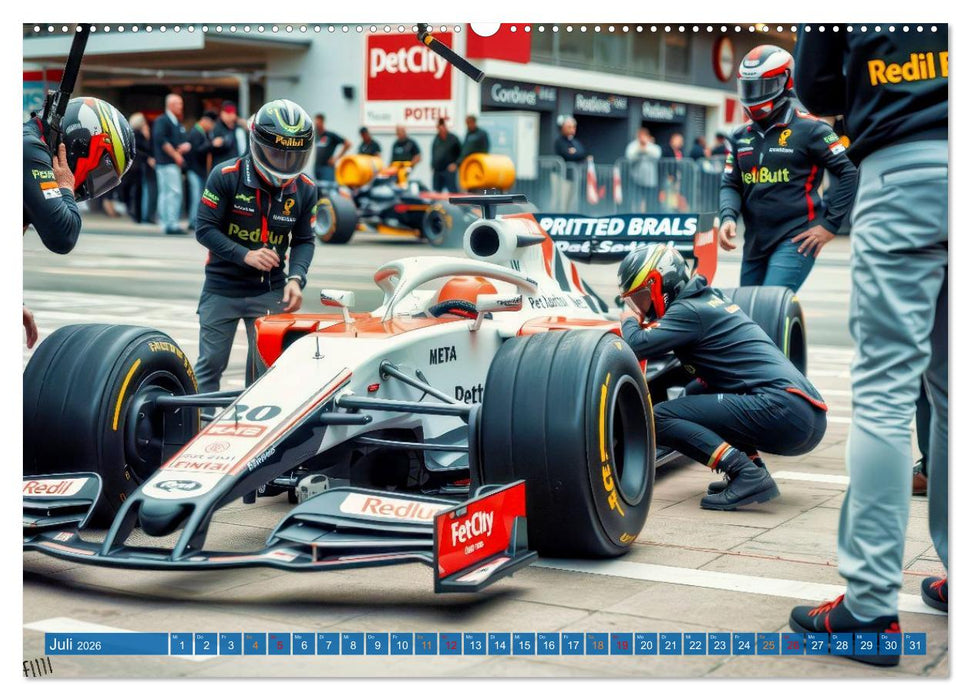 Formel 1 Boxenstopp (CALVENDO Premium Wandkalender 2026)
