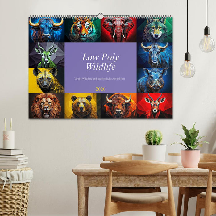 Low Poly Wildlife (CALVENDO Wandkalender 2026)