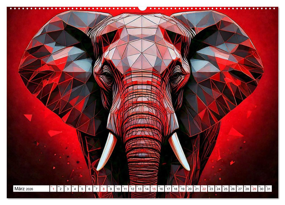 Low Poly Wildlife (CALVENDO Wandkalender 2026)